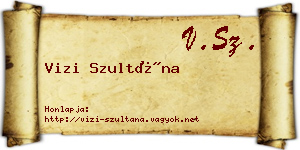 Vizi Szultána névjegykártya